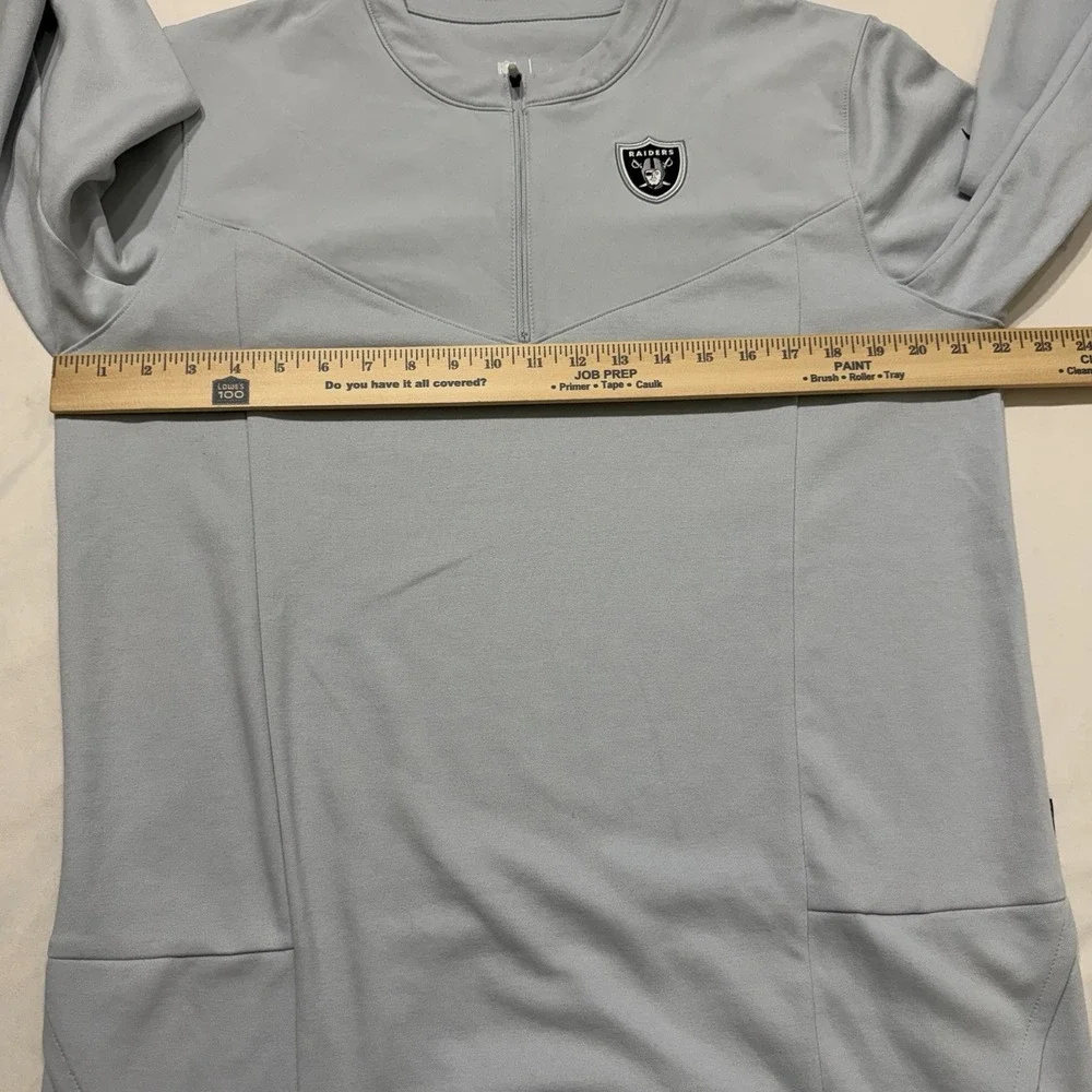 Nike‎ Las Vegas Raiders Dri-FIT On Field Quarter Zip Pullover Gray Men's M NFL
